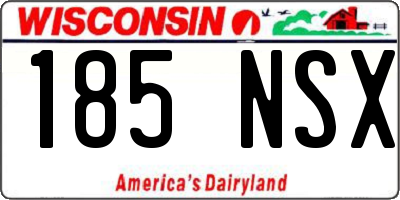 WI license plate 185NSX