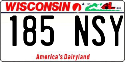 WI license plate 185NSY