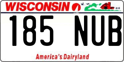 WI license plate 185NUB