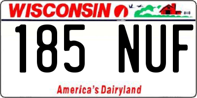 WI license plate 185NUF