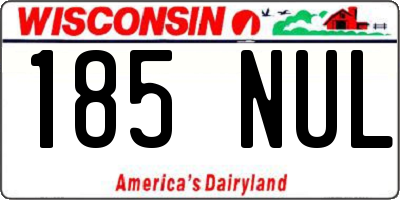 WI license plate 185NUL