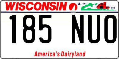 WI license plate 185NUO