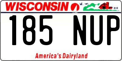 WI license plate 185NUP
