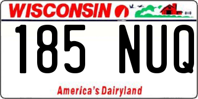 WI license plate 185NUQ