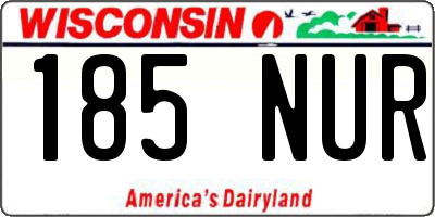 WI license plate 185NUR