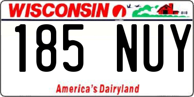 WI license plate 185NUY