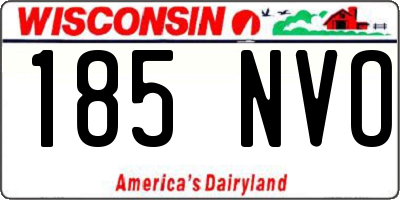 WI license plate 185NVO