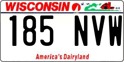 WI license plate 185NVW