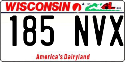 WI license plate 185NVX