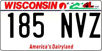 WI license plate 185NVZ