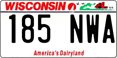 WI license plate 185NWA