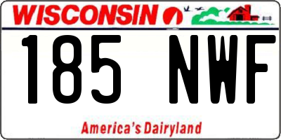 WI license plate 185NWF
