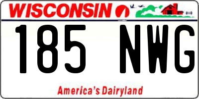WI license plate 185NWG