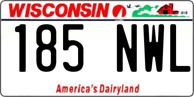 WI license plate 185NWL