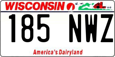 WI license plate 185NWZ