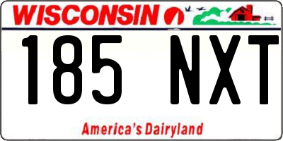 WI license plate 185NXT