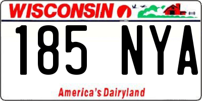 WI license plate 185NYA