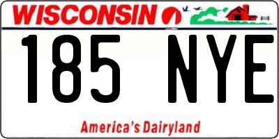 WI license plate 185NYE