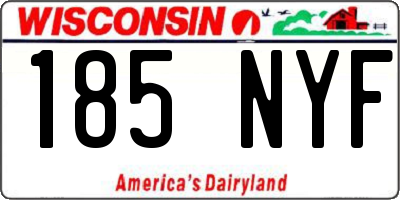 WI license plate 185NYF