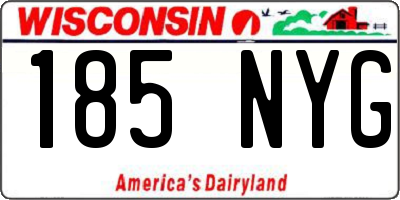 WI license plate 185NYG