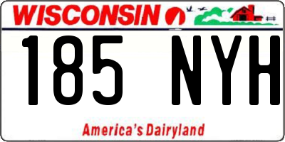 WI license plate 185NYH