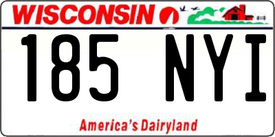 WI license plate 185NYI