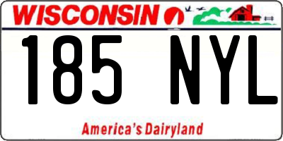 WI license plate 185NYL
