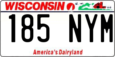 WI license plate 185NYM