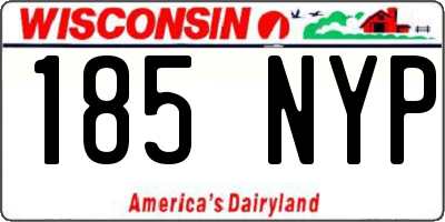 WI license plate 185NYP