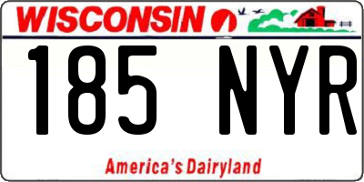 WI license plate 185NYR