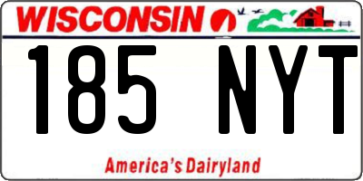 WI license plate 185NYT