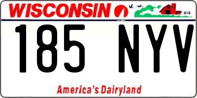 WI license plate 185NYV