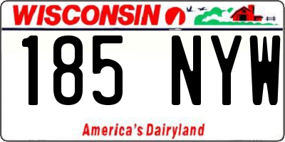 WI license plate 185NYW