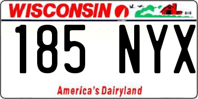 WI license plate 185NYX