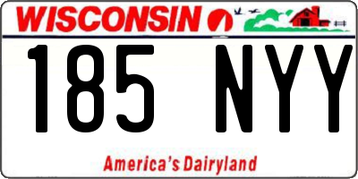 WI license plate 185NYY
