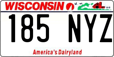 WI license plate 185NYZ