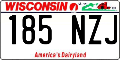 WI license plate 185NZJ