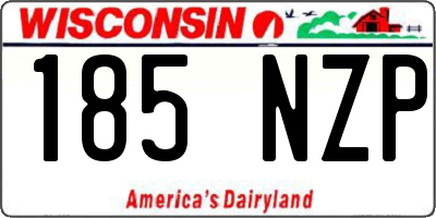 WI license plate 185NZP
