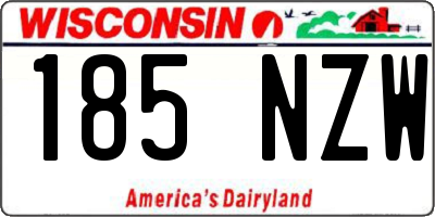 WI license plate 185NZW