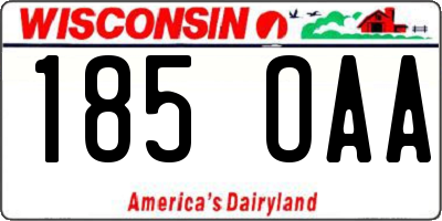 WI license plate 185OAA