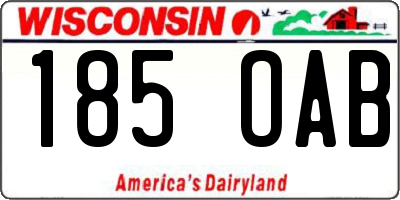 WI license plate 185OAB