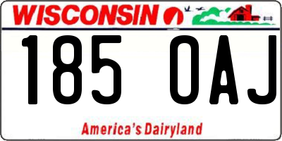 WI license plate 185OAJ