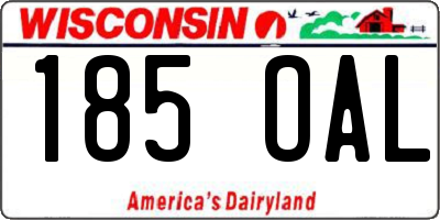 WI license plate 185OAL