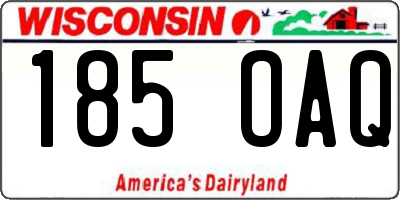 WI license plate 185OAQ