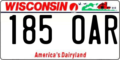 WI license plate 185OAR