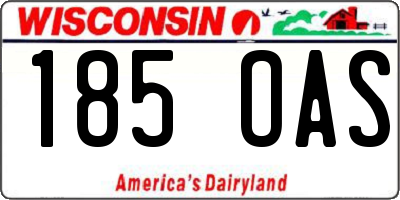 WI license plate 185OAS