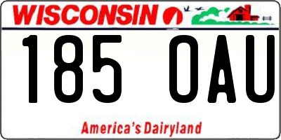 WI license plate 185OAU