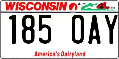 WI license plate 185OAY