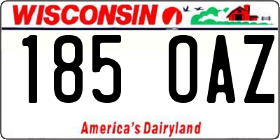 WI license plate 185OAZ