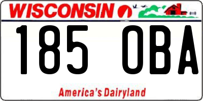 WI license plate 185OBA
